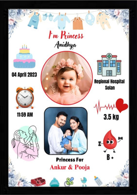 ADRIKA Wood Wall Photo Frame(Black, 2 Photo(s), A4 Size, Send Your Photo -7062821274)