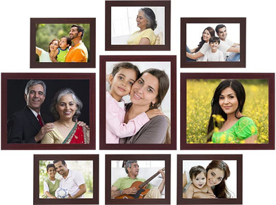 Stuthi Arts Glass Wall Photo Frame(Brown, 9 Photo(s), 8x10-3 5x7-6)
