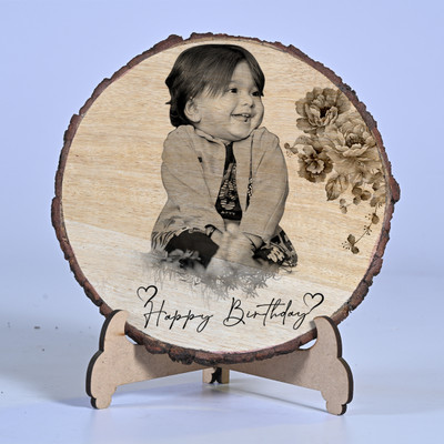 Magic Laser art Wood Table Photo Frame(Brown, 1 Photo(s), 7x7)