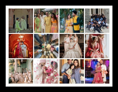 SHREE COLLECTION MDF Wall Photo Frame(Black, 12 Photo(s), photo frame)