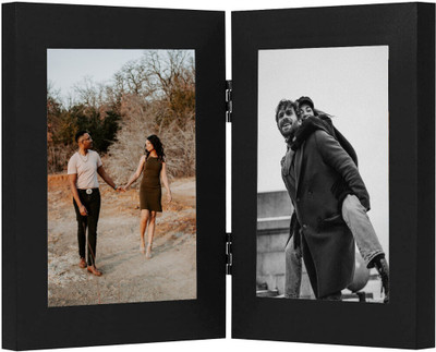 Engineers Craft Acrylic Table Photo Frame(Black, 2 Photo(s), Send on 9509958844 ORDER ID, 2 PHOTOS on this whatsapp, 5X7 Inch)
