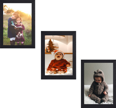 SJM ENTERPRISES Acrylic Wall Photo Frame(Black, 3 Photo(s), HOME DECOR A4 SIZE PHOTO FRAME SET OF 03)