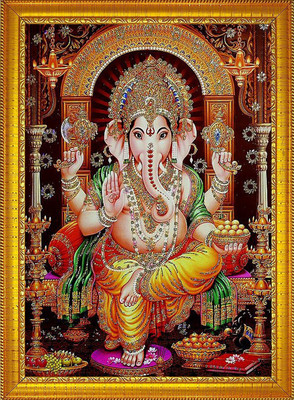 DropTopDecor Lord ganesha photo frame Religious Frame