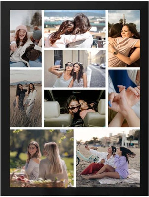 SHREE COLLECTION MDF Wall Photo Frame(Black, 9 Photo(s), MDF Wall Photo Frame)