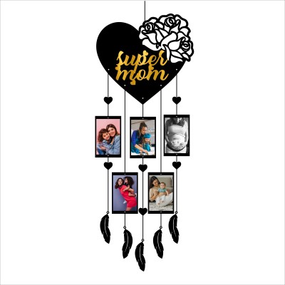 GIFTDECOR Wood Wall Photo Frame(Black, 5 Photo(s), 5X7 Cm)