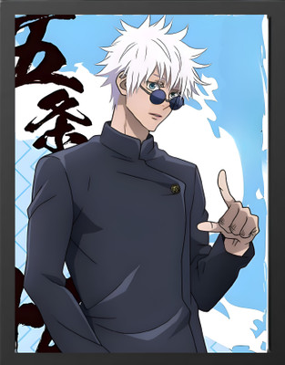 HOMYKI Acrylic Wall Photo Frame(Black, 1 Photo(s), Satoru Gojo Anime Character From Jujutsu Kaisen A4 Size Poster Frame, Black,1/2 Inch Moulding)