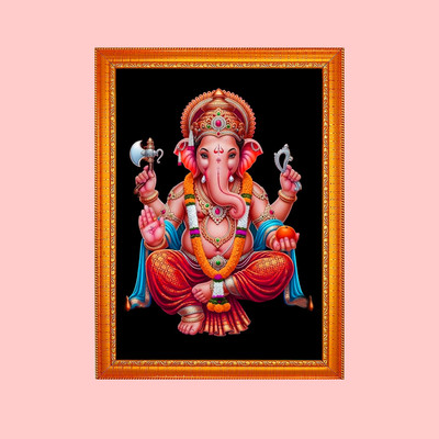 Renowned MDF Wall Photo Frame(Pink, 1 Photo(s), Gnpati Ji 6 x 8 CM)
