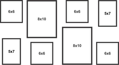 Urban Nest Decor Plastic Wall Photo Frame(Black, 8 Photo(s), Set of 8 Frames Mix Size)