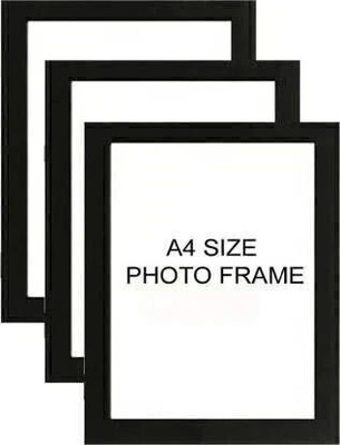 TEENA CREATIONS Wood Wall Photo Frame(Black, 3 Photo(s), A4 Size photos are Suitable)