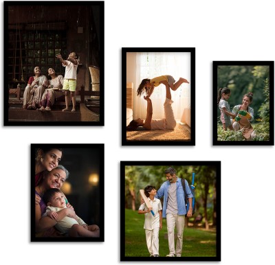 FrameRang Wood Wall Photo Frame(Black, 5 Photo(s), 8x10inch(1pcs), 6x8inch(2pcs), 5x7inch(1pcs), 8x8inch(1pcs))