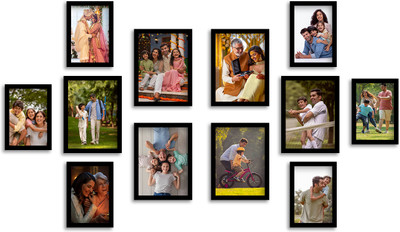 FrameRang Wood Wall Photo Frame(Black, 12 Photo(s), 5x7inch(6pcs), 6x4inch(6pcs))