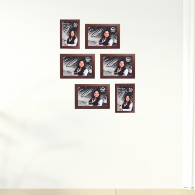 MSC ARTS Wood Wall Photo Frame(Brown, 6 Photo(s), 13 X18cm, 15X10cm)