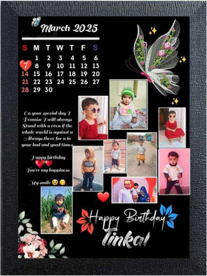 WELLCOMECRAFT Wood Wall Photo Frame(Black, 6 Photo(s), Premium A4 Customized Photo Frame | Add Your Photo, Name & Message | Personalized Gift for Couples, Birthday & Home Decor Send photos on Whatsaap No (6376784648) And Get Digital Reprint)