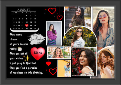 SFG MDF Wall Photo Frame(Black, 8 Photo(s), Images & Text Send on WhatsApp- 9358575584, (A3 or 12X18 Inch))