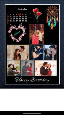 HUMTUMCREATION Wood Wall Photo Frame(Black, 8 Photo(s), Premium A4 Customized Photo Frame | Add Your Photo, Name & Message | Personalized Gift for Couples, Birthday & Home Decor Send photos on Whatsaap No (9251282844) And Get Digital Reprint)