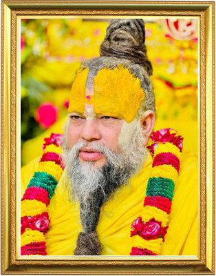 Artofio MDF Wall Photo Frame(Gold, 1 Photo(s), Premium Wooden Photo Frame of Premanand ji maharaj for Wall Hanging-(9*12 Inch))