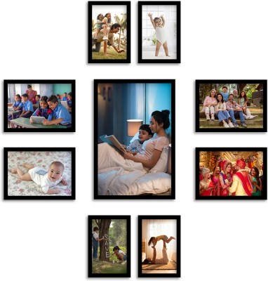 FrameRang Wood Wall Photo Frame(Black, 9 Photo(s), A4(1pcs), 5x7inch(4pcs), 4x6inch(4pcs))