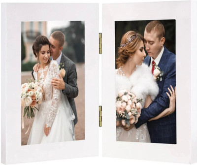 MARUTIOVERSEAS Wood Table Photo Frame(White, 2 Photo(s), 4*6)