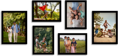 FrameRang Wood Wall Photo Frame(Black, 6 Photo(s), 6x8inch(2pcs), 5x7inch(4pcs))