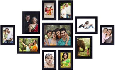 Stuthi Arts Glass Wall Photo Frame(Black, 11 Photo(s), 8x10-1 5x7-4 4x6-7)