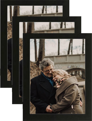 VUF Wood Wall Photo Frame(Black, 3 Photo(s), 8*12)
