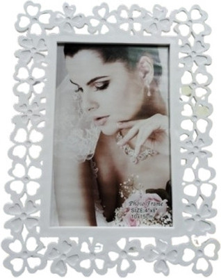 Shrijoni Creation Plastic Table Photo Frame(White, 1 Photo(s), 4x6)