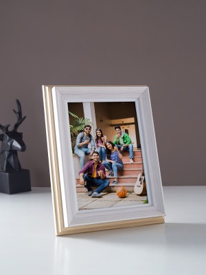 GOLDEN PEACOCK Polymer Table Photo Frame(White, Beige, 1 Photo(s), 5 in x 7 in (Width x Height))