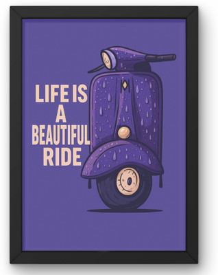 Craftokart Wood Wall Photo Frame(Purple, 1 Photo(s), 10x13.5 Inch, Life Is a Beautiful Ride Motivational Quote Frame)