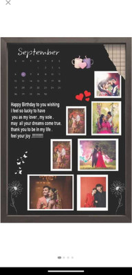 HUMTUMCREATION Wood Wall Photo Frame(Black, 8 Photo(s), Premium A4 Customized Photo Frame | Add Your Photo, Name & Message | Personalized Gift for Couples, Birthday & Home Decor Send photos on Whatsaap No (9251282844) And Get Digital Reprint)