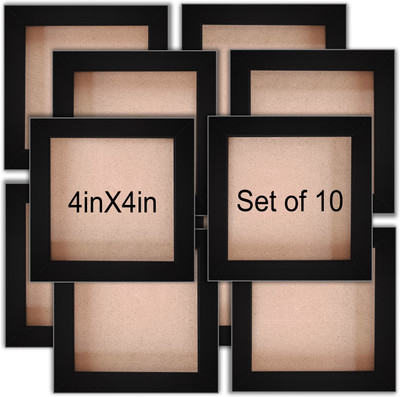 FrameRang Wood Wall Photo Frame(Black, 10 Photo(s), 4X4Inch(10:pcs))