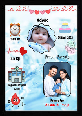 Shree Govindam Wood Wall Photo Frame(Black, 2 Photo(s), A4 Size (10x13) Birth memory photo frame, Send Photo on WP 8905457154 and call for any details)