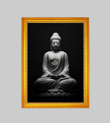 Think Tech MDF Wall Photo Frame(Grey, 1 Photo(s), Buddha 5x7 CM)