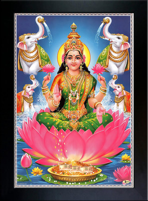 Think Tech MDF Wall Photo Frame(Blue, 1 Photo(s), Laxmi Mata 10x14 CM)
