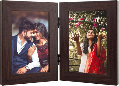 MYKART Wood Table Photo Frame(Brown, 2 Photo(s), 4x6 inch)
