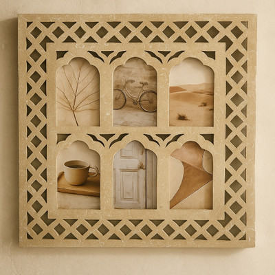 HnH Estore Wood Wall Photo Frame(Beige, 6 Photo(s), 4*6 Inch)