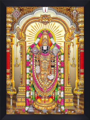 Gita Govinda God Tirupati Balaji Lord Venkateswara swamy Sparkle Coated Photo Religious Frame