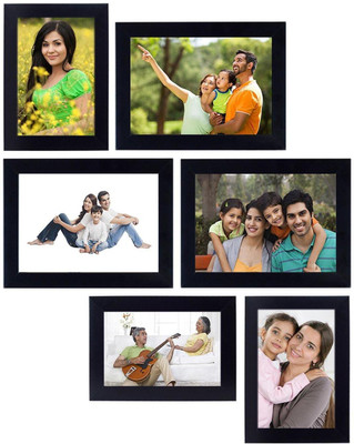 Stuthi Arts Glass Wall Photo Frame(Black, 6 Photo(s), 4X6 inch)