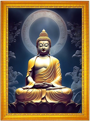 Think Tech MDF Wall Photo Frame(Blue, 1 Photo(s), Buddha 8 x 6 CM)