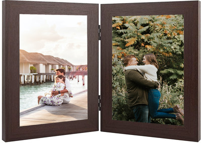 VUF Glass Table Photo Frame(Brown, 2 Photo(s), HOME DECOR PHOTO FRAME SET OF 01, FRAME SIZE 4X6)