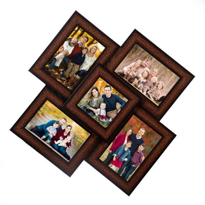 i2 frames Wood Wall Photo Frame(Brown, 5 Photo(s), 4x6in)