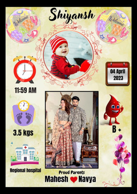 Shree Govindam Wood Wall Photo Frame(Black, 2 Photo(s), A4 Size (10x13) Birth memory photo WP-8905457154)