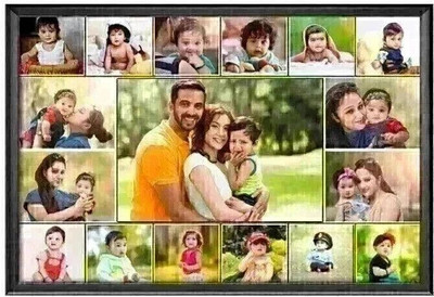 HSB MDF Wall Photo Frame(Black, 17 Photo(s), Send Photo WP 94688-46787 A4 Size ) Digital Reprint Wooden Photo Frames Personalized Print)