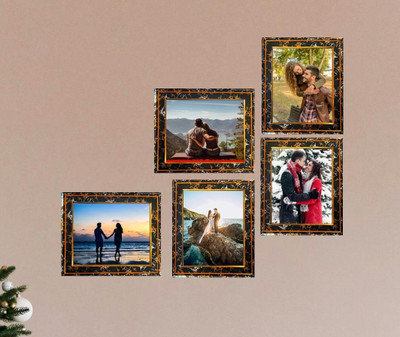 VST Wood Wall Photo Frame(Black, 1 Photo(s), FIVE 8X10 INCH FOR OWN PHOTO/COLLAGE WITH TEXTURED BLACK FRAME)