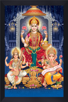 Gita Govinda Laxmi Saraswati Ganesh acrylic glass photo Frame Religious Frame