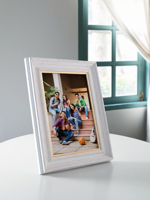 GOLDEN PEACOCK Polymer Table Photo Frame(White, Gold, 1 Photo(s), 5 in x 7 in (Width x Height))