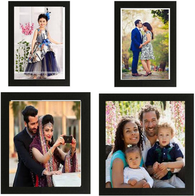SJM ENTERPRISES Wood Wall Photo Frame(Black, 4 Photo(s), 8 X 10 inch- 2 frame, 6 X 8 inch -2 frame)