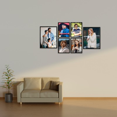 MSC ARTS Polymer Wall Photo Frame(Black, 6 Photo(s), 6x8inch 2 Unit|4x6inch 4 Unit)