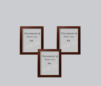 Stuthi Arts Wood Wall Photo Frame(Brown, 3 Photo(s), 13.75 X 9.75 Inch)
