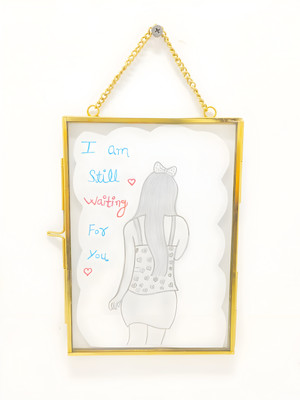 WESTON CHOICE Glass Wall Photo Frame(Gold, White, 1 Photo(s), 7 X 5 Inch)