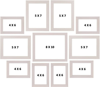 Stuthi Arts Glass Wall Photo Frame(White, 11 Photo(s), 10x8-1 7x5-4 6x4-6)